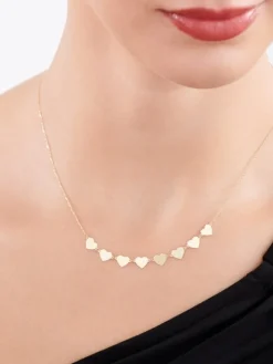 Złoty naszyjnik, ankier - serca