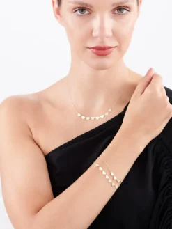 Złoty naszyjnik, ankier - serca