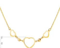 Złoty naszyjnik, ankier - serca