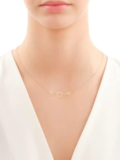 Złoty naszyjnik, ankier - serca