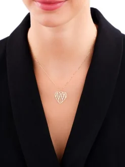 Złoty naszyjnik, ankier - serce