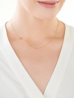 Złoty naszyjnik, ankier - serca