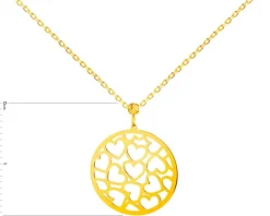 Złoty naszyjnik, ankier - serca