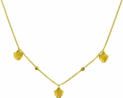 Złoty naszyjnik, ankier - serca