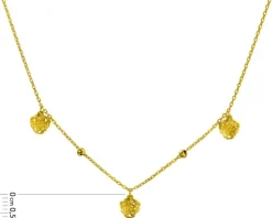 Złoty naszyjnik, ankier - serca