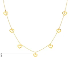 Złoty naszyjnik, ankier - serca