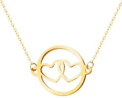 Złoty naszyjnik, ankier - serca