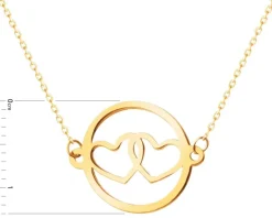 Złoty naszyjnik, ankier - serca