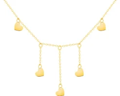 Złoty naszyjnik, ankier - serca