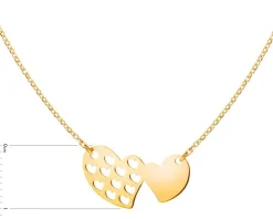 Złoty naszyjnik, ankier - serca