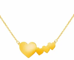 Złoty naszyjnik, ankier - serca