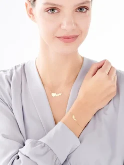 Złoty naszyjnik, ankier - serca