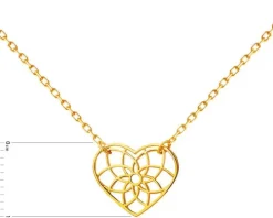 Złoty naszyjnik, ankier - serce