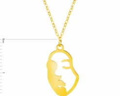 Złoty naszyjnik, ankier - twarz