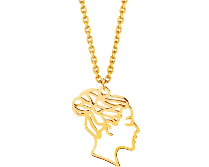 Złoty naszyjnik, ankier - twarz