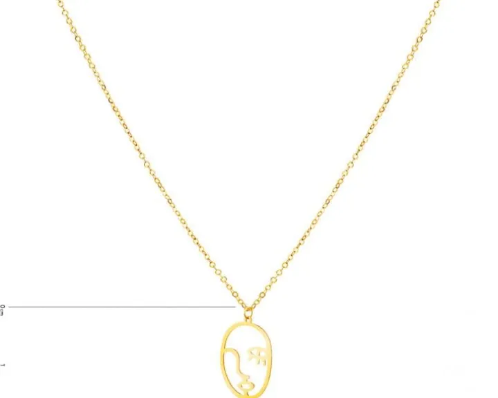 Złoty naszyjnik, ankier - twarz