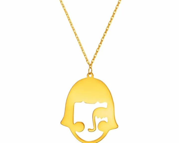 Złoty naszyjnik, ankier - twarz