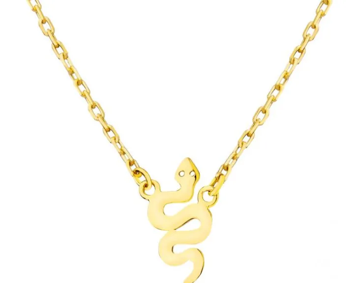 Złoty naszyjnik, ankier - wąż