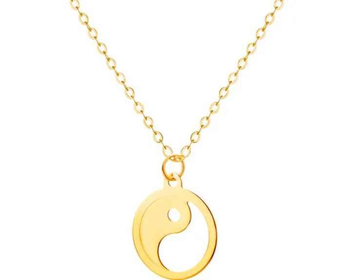 Złoty naszyjnik, ankier - yin yang