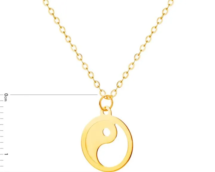 Złoty naszyjnik, ankier - yin yang
