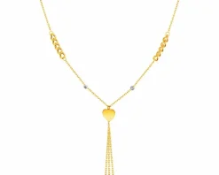 Złoty naszyjnik, ankier, pancerka - serce