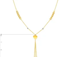 Złoty naszyjnik, ankier, pancerka - serce