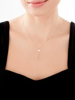 Złoty naszyjnik, ankier, pancerka - serce