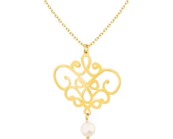 Złoty naszyjnik, ankier- perła