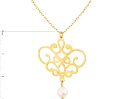 Złoty naszyjnik, ankier- perła