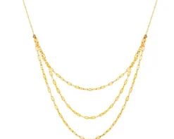 Złoty naszyjnik, ankier, skręcone blaszki