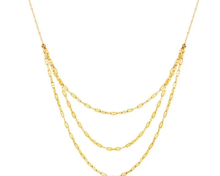 Złoty naszyjnik, ankier, skręcone blaszki