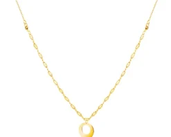 Złoty naszyjnik, ankier, skręcone blaszki - koło