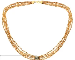 Złoty naszyjnik elastyczny z emalią