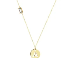 Złoty naszyjnik, kamień nano - litera A