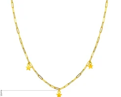 Złoty naszyjnik, paper clip - gwiazdy