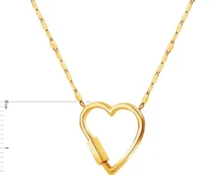 Złoty naszyjnik, skręcone blaszki - serce