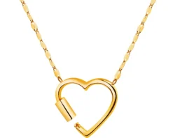 Złoty naszyjnik, skręcone blaszki - serce