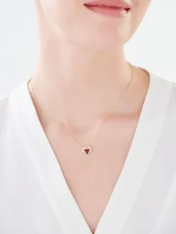 Złoty naszyjnik z agatem -  serce