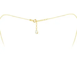 Złoty naszyjnik z cyrkonią, ankier - krzyże