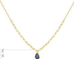 Złoty naszyjnik z cyrkonią, ankier