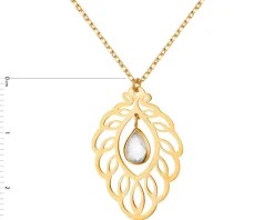 Złoty naszyjnik z  cyrkonią, ankier