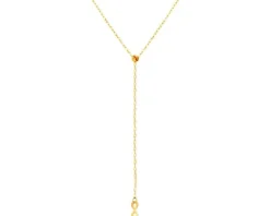 Złoty naszyjnik z cyrkonią, ankier - nieskończoność