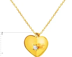 Złoty naszyjnik z cyrkonią, ankier - serce