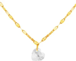 Złoty naszyjnik z cyrkonią  - serce