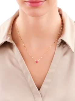 Złoty naszyjnik z cyrkonią - serce