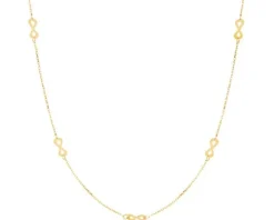 Złoty naszyjnik z cyrkonią, ankier - nieskończoność