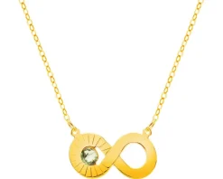 Złoty naszyjnik z cyrkonią, ankier - nieskończoność