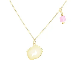 Złoty naszyjnik z cyrkonią - stópki