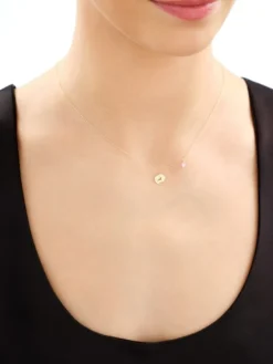 Złoty naszyjnik z cyrkonią - stópki