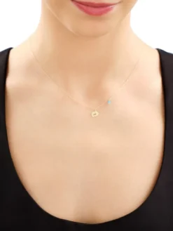 Złoty naszyjnik z cyrkonią - stópki